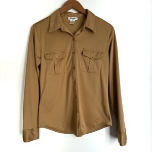 Bogari vintage button down polyester blend dress shirt size medium
